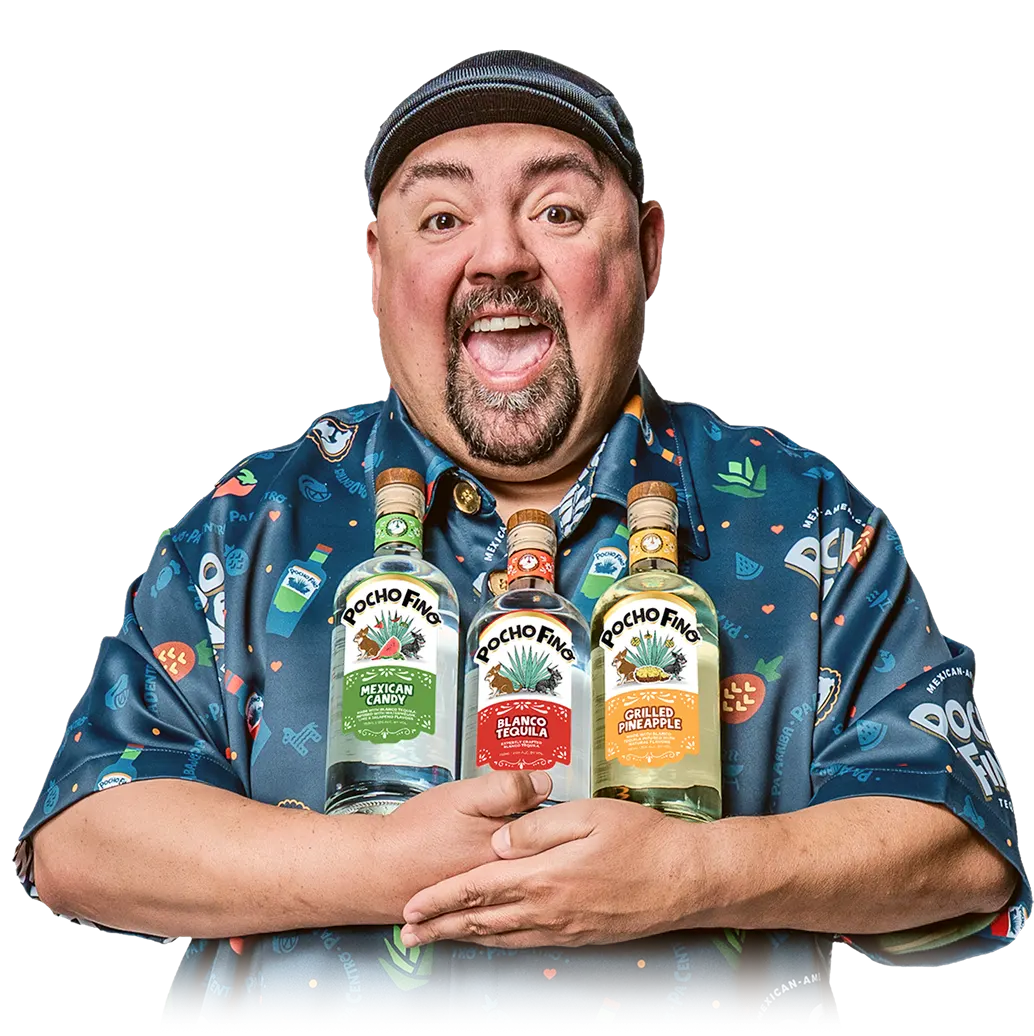 Gabriel holding Pocho Fino Bottles