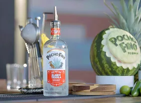 Tequila Blanco on a Bar