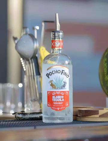 Tequila Blanco on a Bar