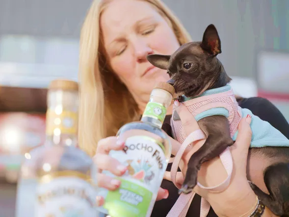 Vinnie with a bottle of tequila